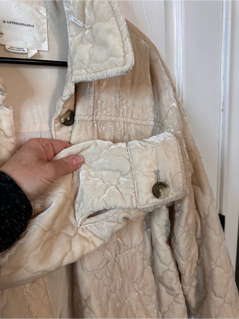 Anthropology Quilted Cream Jacket Coat - Unbranded - Picture 9 of 10